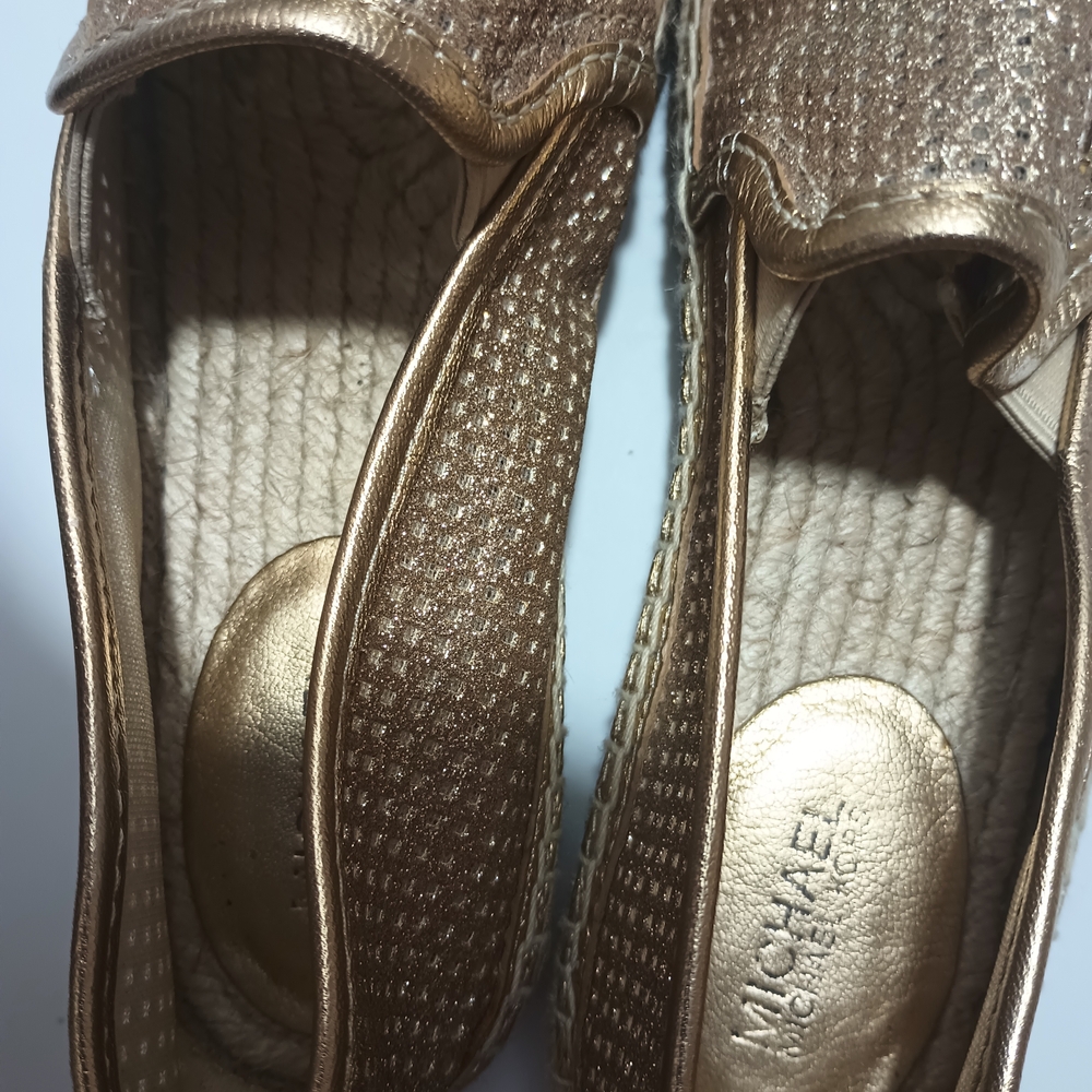 Michael Kors Metallic Gold Espadrille Slip-On Flats - Picture 9 of 9